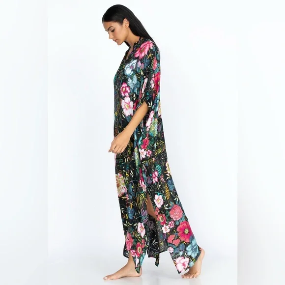 Johnny Was Floral Peace Kaftan small - Picture 3 of 9